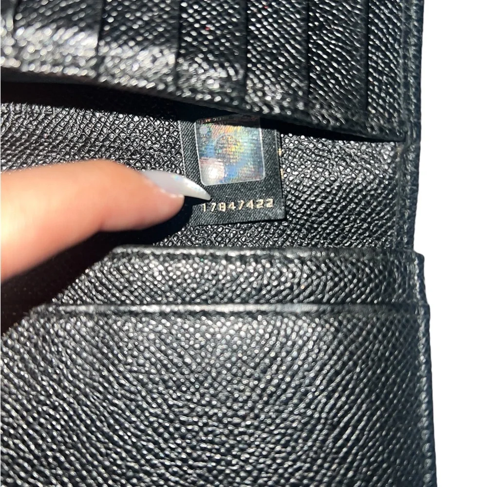 Bulgari Black Leather Wallet with Signature Circular Logo